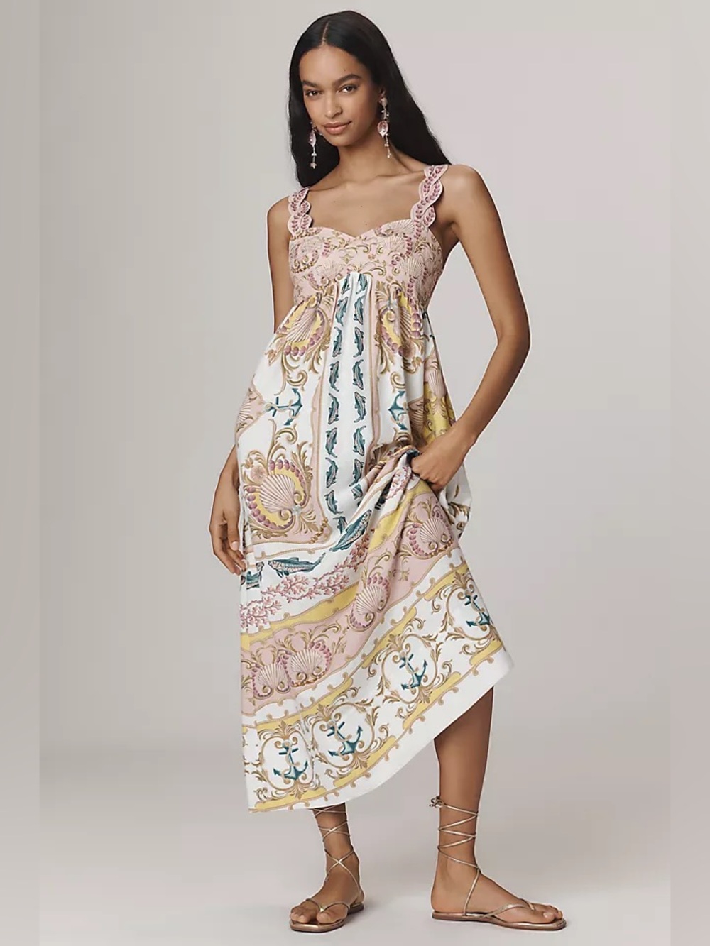 NWT Maritime Magic Linen Blend Sundress FARM Rio Size Small
